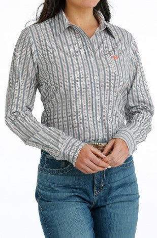 Cinch Ladies Arena Flex Stripe Button Up Shirt MSW9163021
