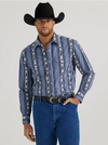 Wrangler Men's Blue Checotah Long Sleeve Snap Shirt 112346070