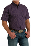 Cinch Men's Purple Print Short Sleeve Shirt-MTW1111452