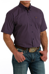 Cinch Mens Purple Print Short Sleeve Shirt-MTW1111452