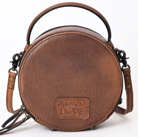 American Darling Canteen Bag Hand Tooled Genuine Leather Western Women Bag ADBG1188