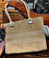 American Darling Large Suede Tote Tan in color with Concealed Carry area ADBG1553C