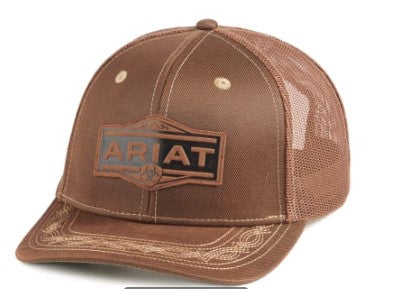 Ariat Men's Brown with Vintage Logo Patch Mesh Snapback Cap- A300062902
