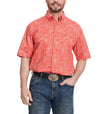 Wrangler Men's George Strait Collection Red Paisley Short Sleeve Western Shirt 112346542