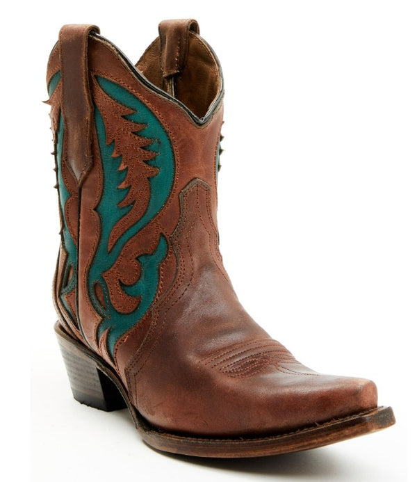 Circle G Ladies Inlay Western Snip Toe Bootie-L6091