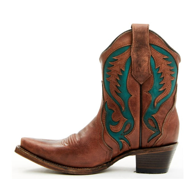 Circle G Ladies Inlay Western Snip Toe Bootie-L6091