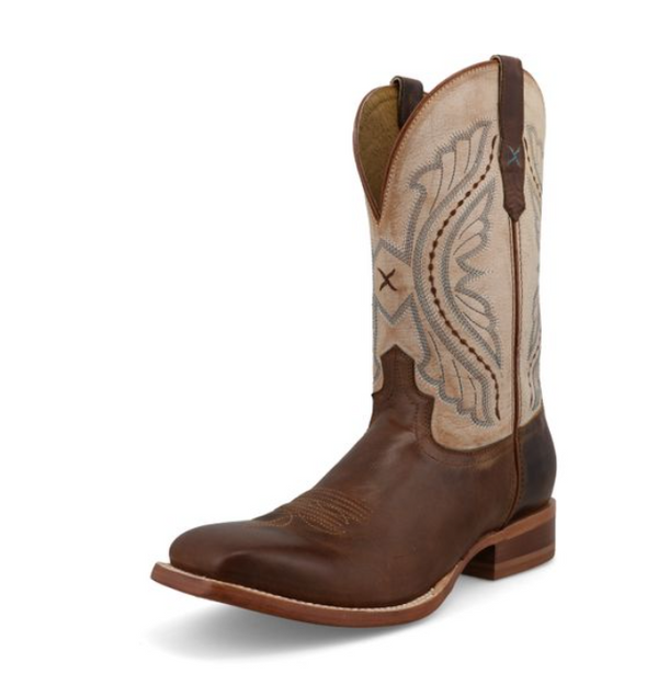 Twisted X Men's 12" Tobacco Brown and Sand Rancher Boot-MRAL039