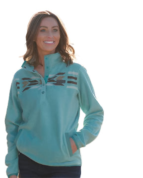 Cinch Ladies Turquoise Snap Pullover-MAK9909002