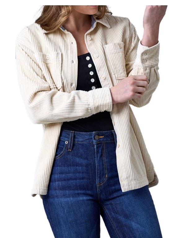 Kimes Ranch Ladies Luna Corduroy Long Sleeve Button-Down - Tan - WTO0000041