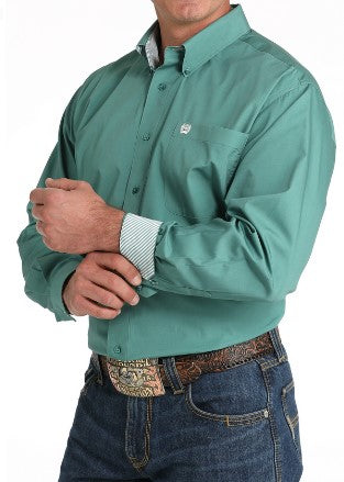 Cinch Men's Solid Green Button Up-MTW1105826