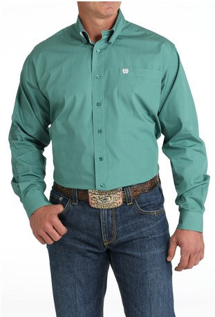 Cinch Men's Solid Green Button Up-MTW1105826