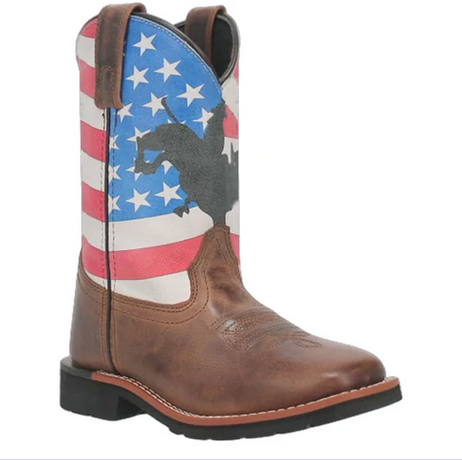 Dan Post Kids Buck Leather Square Toe Cowboy Boot DPC2823/DPC3823