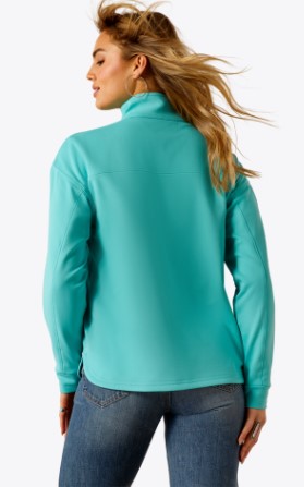 Ariat Ladies Breeze Logo 1/2 Zip Sweatshirt - Blue Turquoise - 10054497
