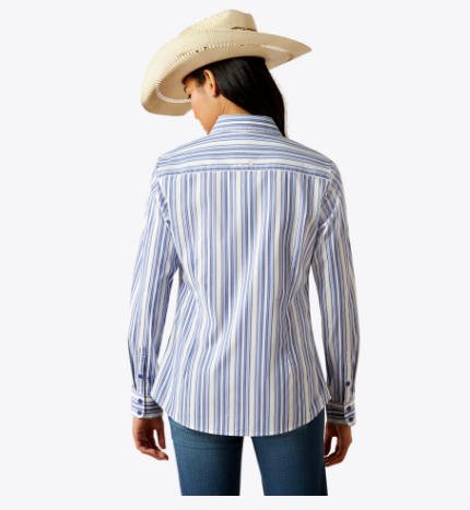Ariat Ladies Kirby Stretch Shirt - Cobalt Stripe - 10055274