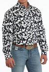 Cinch Men's Navy Blue Floral Button Up Shirt-MTW1242006