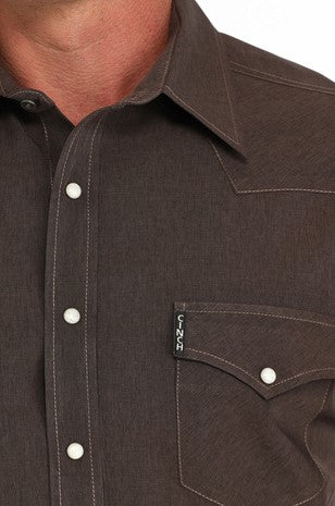Cinch Men's Brown Outline Snap Shirt-MTW1303083