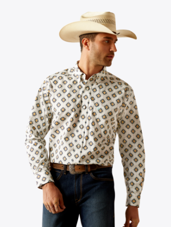 Ariat Mens Khaki Cai Classic Fit Shirt-10054671