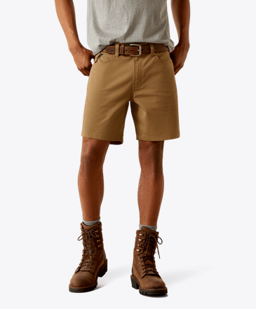 Ariat Mens Rebar Khaki DuraStretch Made Tough 8" Shorts-10058730