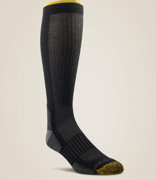 Ariat High Performance Mid Calf Tek Work Sock 2 Pair Pack - Black - AR2718-002