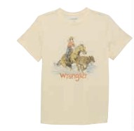 Ladies Wrangler Tee Cowgirl Roper - Antique White Heather - 112361952