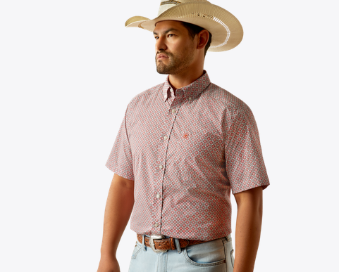 Ariat Men's Welch Classic Fit Shirt Red - 10058749
