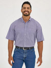 Wrangler Mens George Strait Short Sleeve Amethyst Round Button Down Shirt-112365415