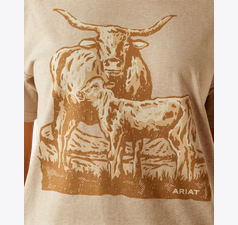 Ariat Women's Longhorn T-Shirt - Oatmeal Heather - 10058715