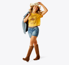 Ariat Women's "Gold Rush" T-Shirt - Mango Mojito - 10060392