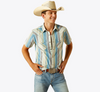 Ariat Men's Short Sleeve "Hilton" Retro Fit Shirt - Off White - 10058712