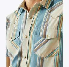 Ariat Men's Short Sleeve "Hilton" Retro Fit Shirt - Off White - 10058712
