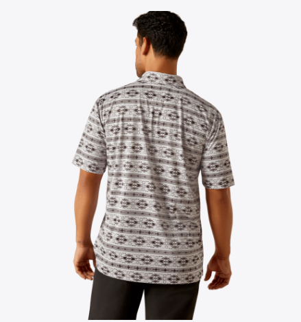 Ariat Men's All Over Print Polo - Silver Sconce - 10058784