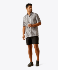 Ariat Men's All Over Print Polo - Silver Sconce - 10058784