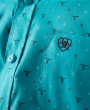 Ariat Youth Willke Turquoise Classic Fit Shirt-10058723