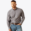 Ariat Mens Grey Wrinkle Free Solid Shirt-10058804