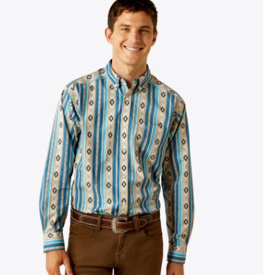 Ariat Mens Khaki Shiloh Classic Fit Shirt-10058969