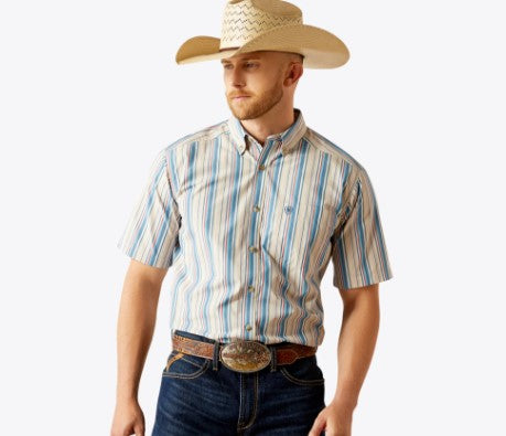 Ariat Mens Khaki Pro Series Shaun Classic Fit Shirt-10058942