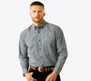 Ariat Mens Dark Teal Santiago Classic Fit Shirt-10058967