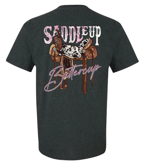 Girlie Girl Orginals Ladies Saddle Up Short Sleeve Dark Heather
