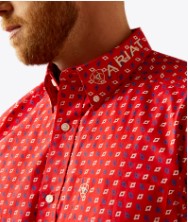Ariat Men's Red Team Fallon Classic Fit Shirt-10058961
