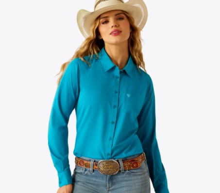 Ariat Women's Kirby Pro Shirt - Enamel Blue - 10058836