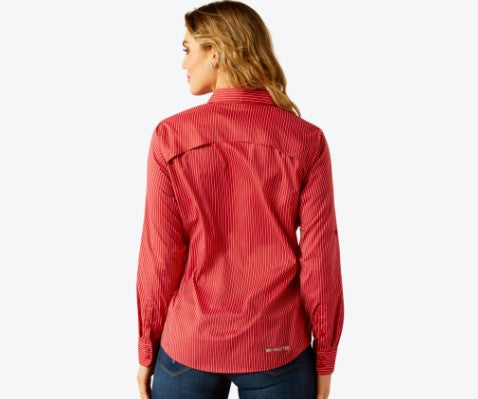 Ariat Women's VenTek Shirt - Equestrian Red Stripe - 10058803
