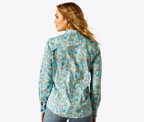 Ariat Women's VenTek Shirt - Blue Paisley Floral - 10058801