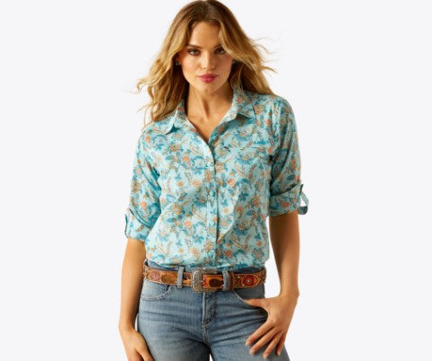 Ariat Women's VenTek Shirt - Blue Paisley Floral - 10058801