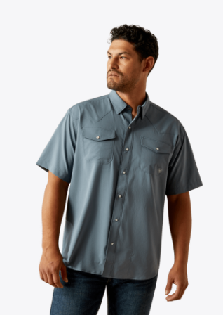 Ariat Mens Blue Western VentTEK Classic Fit Shirt-10058813