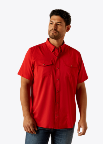 Ariat Mens Haute Red Western VentTEK Classic Fit Shirt-10058824