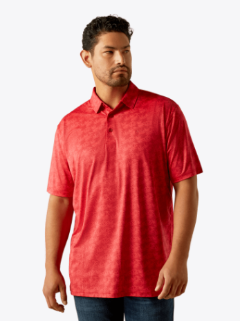 Ariat Mens 360 Scarlet Airflow Polo Shirt-10058837