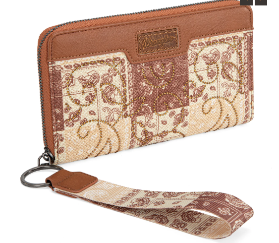 Wrangler Bandana Paisley Print Wallet - Brown - WG138-W006