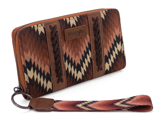 Wrangler Southwestern Art Print Wallet - Brown - WG2211-W006