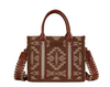 Wrangler Southwestern Print Small Canvas Tote/Crossbody - Brown - WG2212-8120