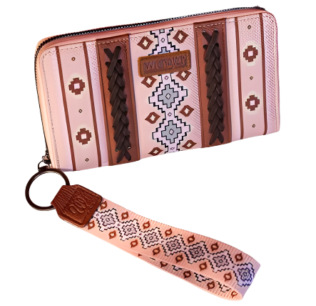 Wrangler Southwestern Art Print Wallet Pink - WG2203-W006